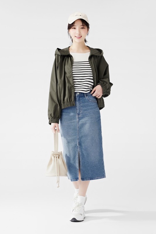 純棉船領條紋短袖T恤-女