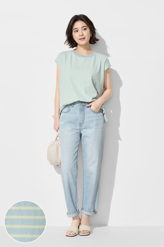 純棉寬版條紋上衣-女