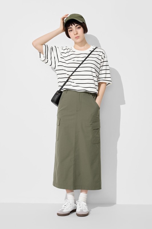 機能彈性工裝長裙-女