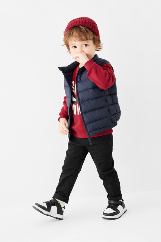 極輕羽絨立領背心-童