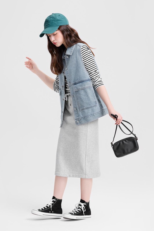 牛仔寬版背心-女