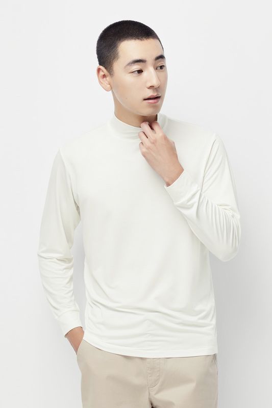 heatup立領九分袖上衣-男