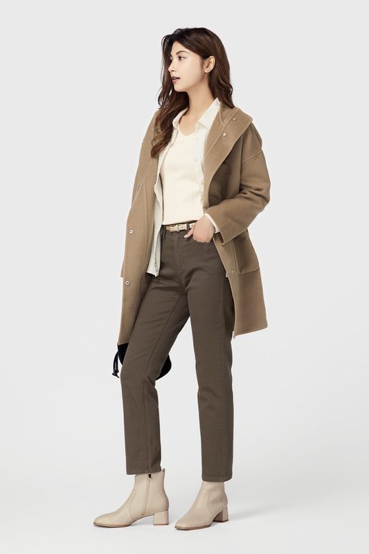 多色修身直筒九分牛仔褲-女