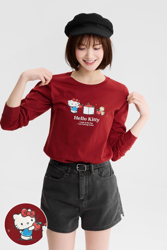 三麗鷗長袖印花T恤-06-女