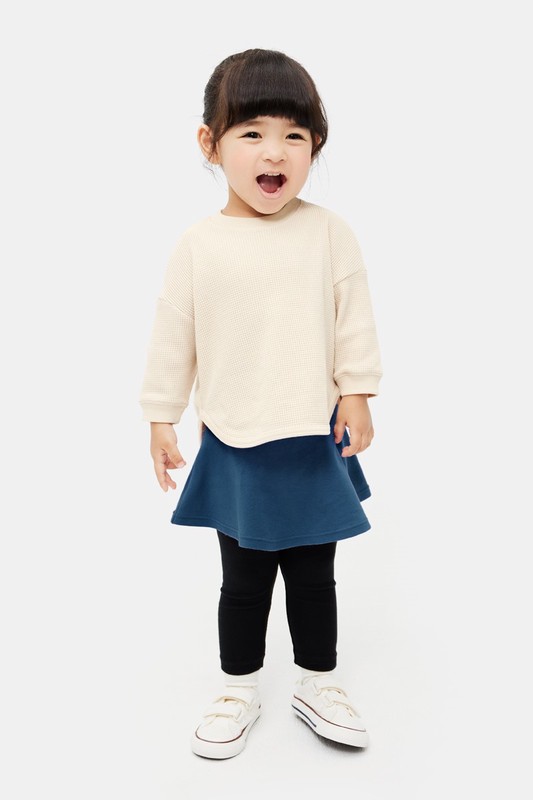 棉質羅紋假兩件內搭褲-Baby