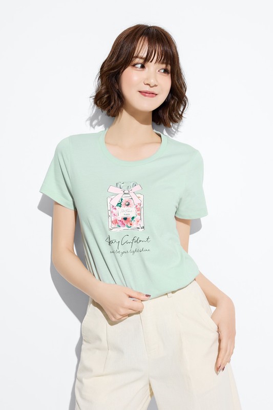 淡香微光印花T恤-女