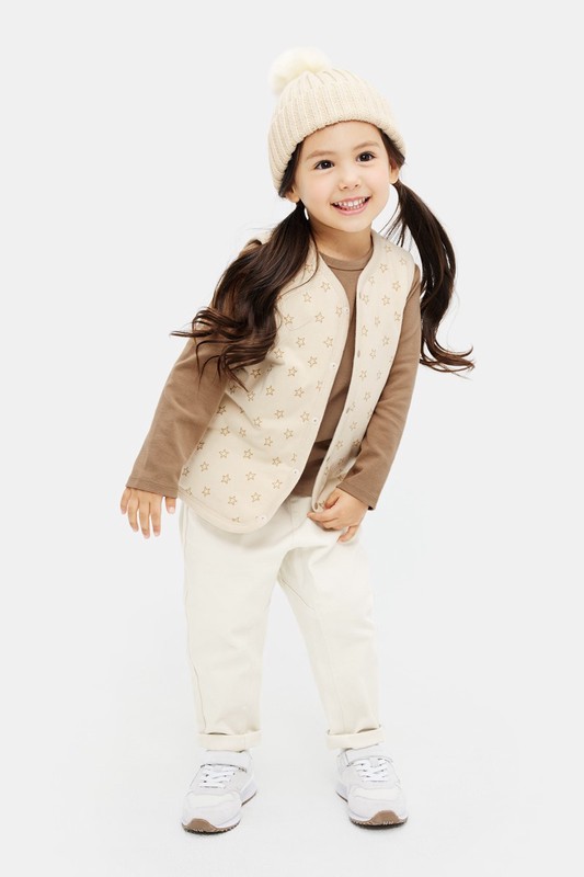 磨毛羅紋圓領長袖T恤-童