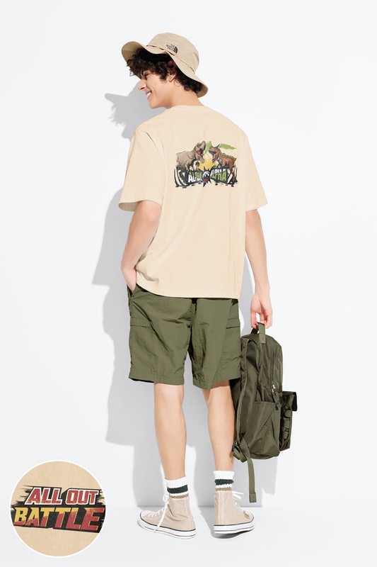 Jurassic World寬版印花T恤-09-男