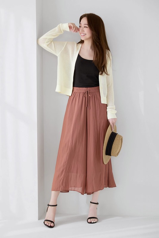 海島絲寬襬褲-女