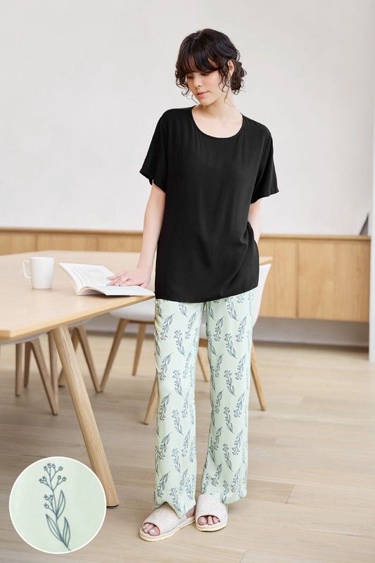 嫘縈Bra花草印花家居套裝-女