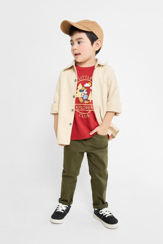 棉質彈性長褲-童