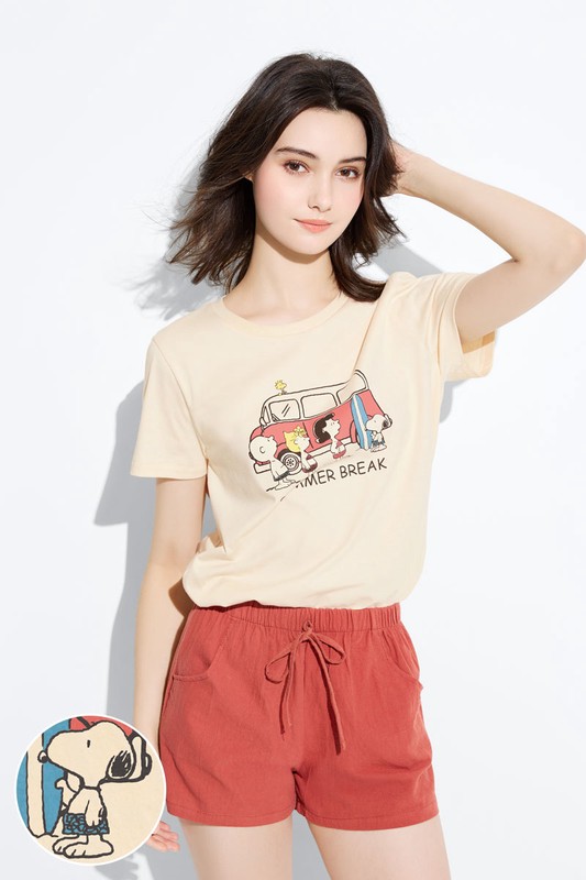 史努比系列印花T恤-01-女