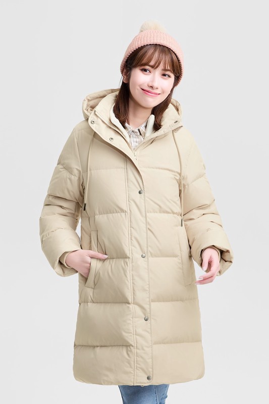 極暖羽絨長版外套-女