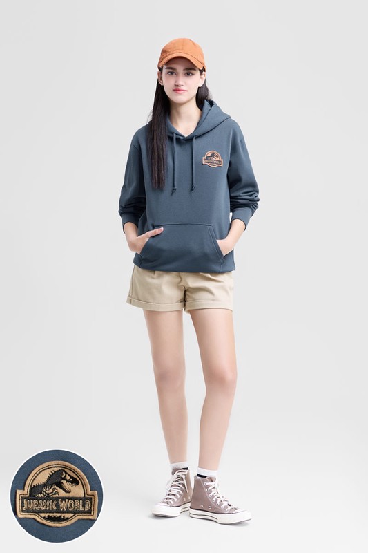 Jurassic World刷毛電繡連帽衫-07-男