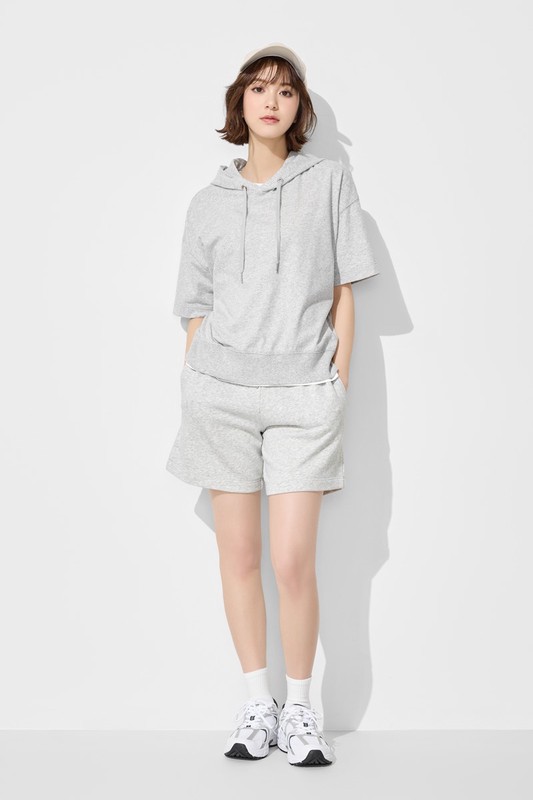 純棉厚寬版連帽上衣-女