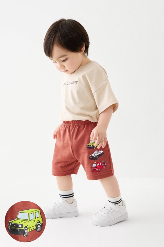 TOMICA竹節棉印花短褲-01-Baby