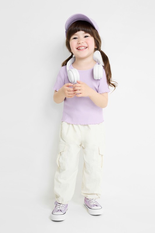 羅紋木耳邊T恤-童