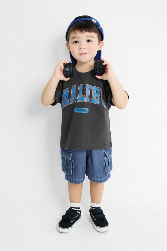 文字寬版印花T恤-01-童