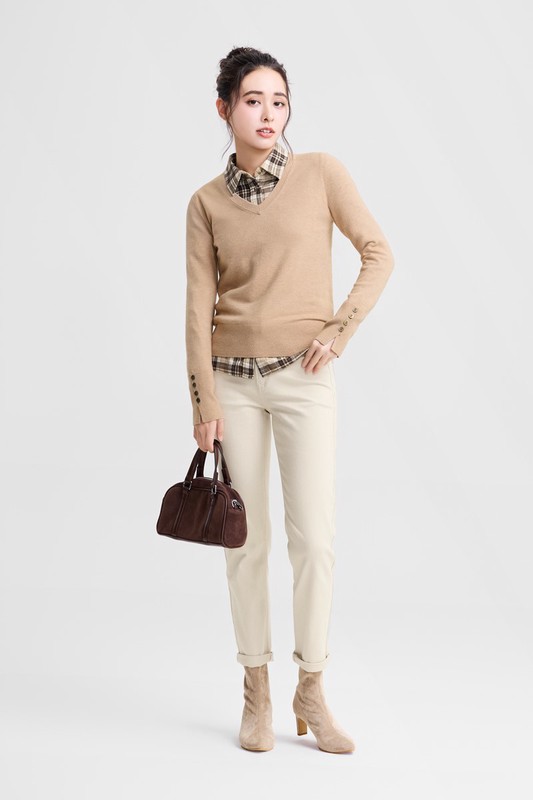 多色修身直筒九分牛仔褲-女