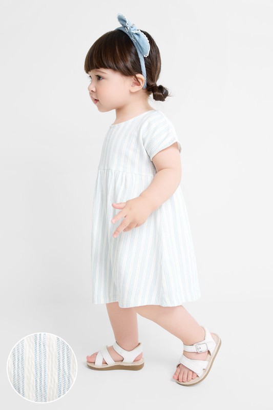 條紋印花連袖洋裝-Baby