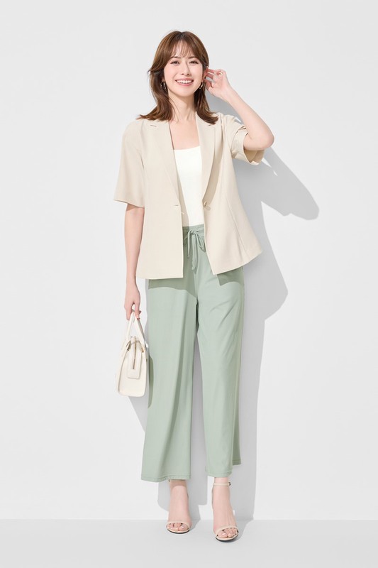 寬版短袖西裝外套-女