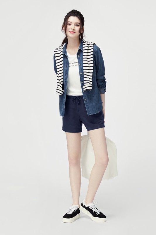 小毛圈口袋短褲-女