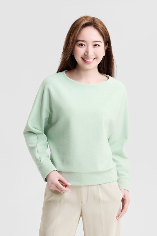 羅馬布連袖寬版上衣-女