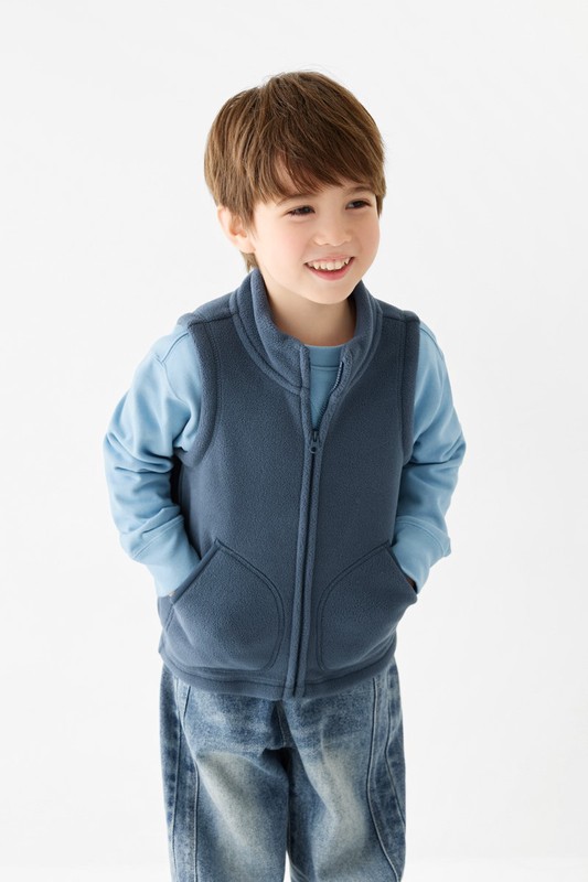 Fleece立領背心-童