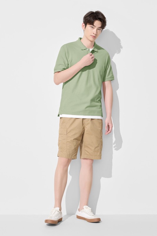 純棉網眼polo衫-男