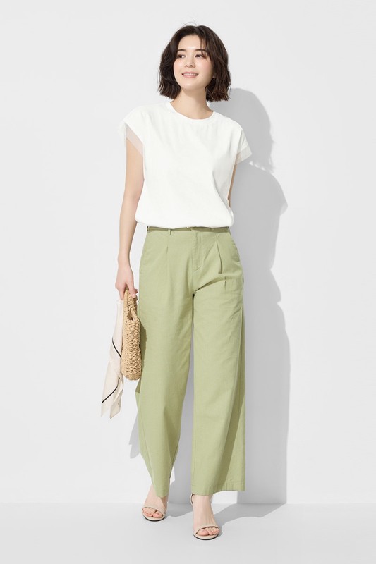 柔滑棉網紗連袖上衣-女