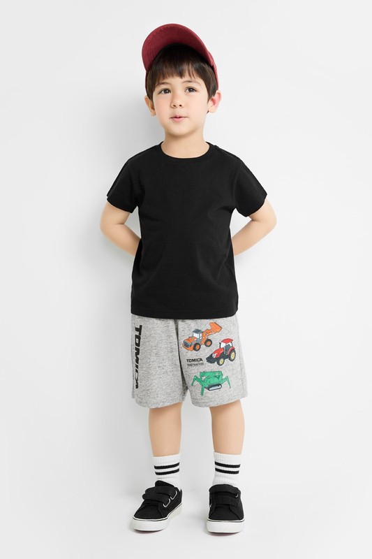 TOMICA竹節棉印花口袋短褲-童