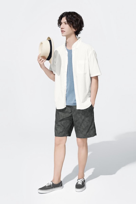 柔棉短袖襯衫-男