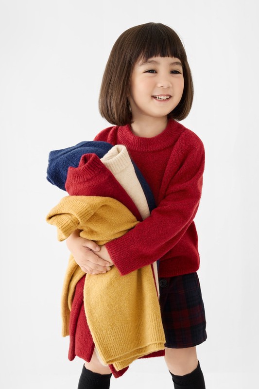 柔軟舒適圓領毛衣-童