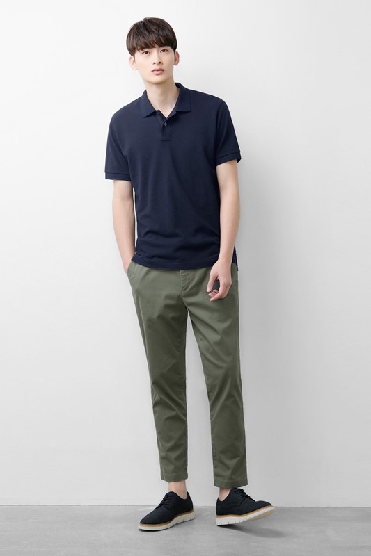 純棉網眼polo衫-男