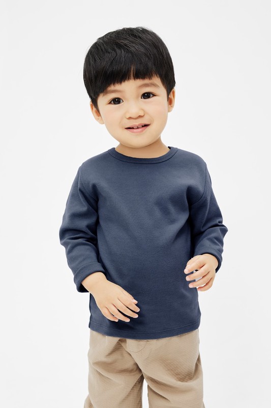 磨毛羅紋圓領長袖T恤-Baby