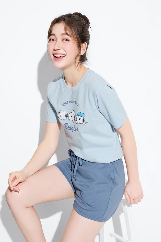 史努比系列厚版印花T恤-10-女