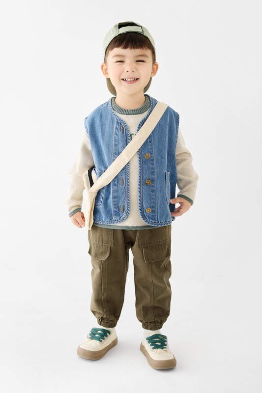 牛仔寬鬆背心-童