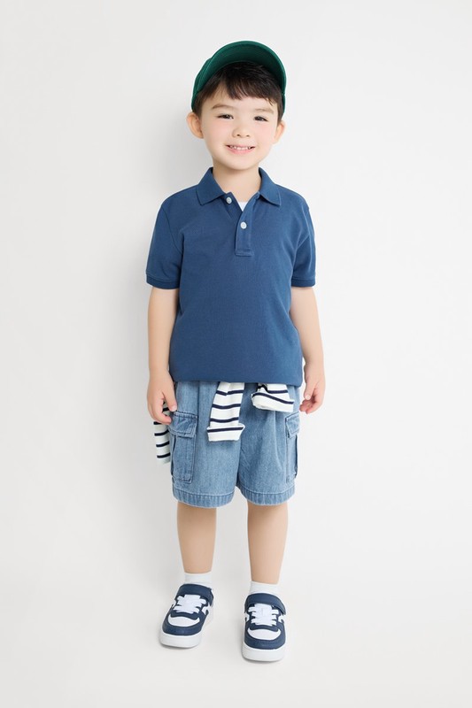 純棉網眼polo衫-童