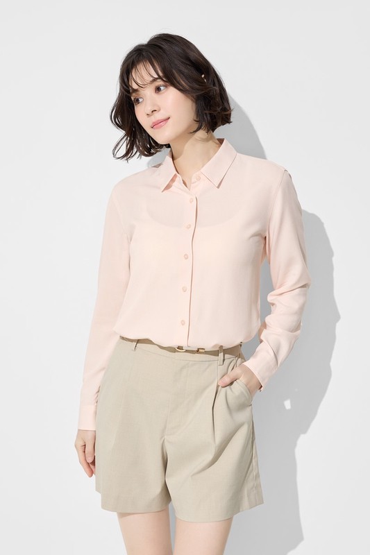 嫘縈長袖襯衫-女