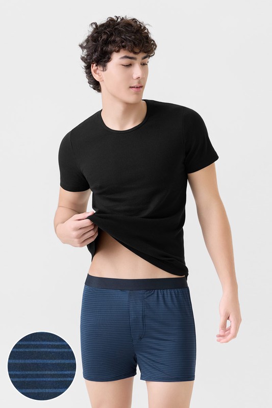 輕涼條紋四角褲-男