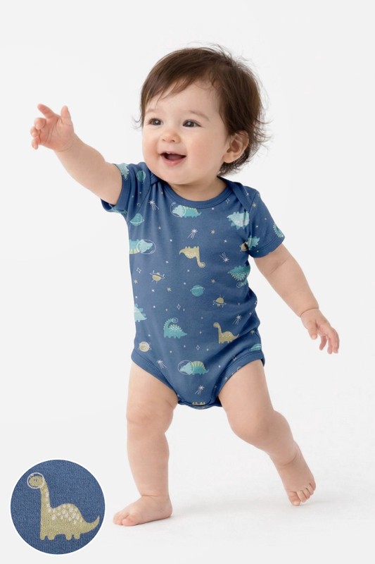 純棉羅紋恐龍印花包臀衣-Baby