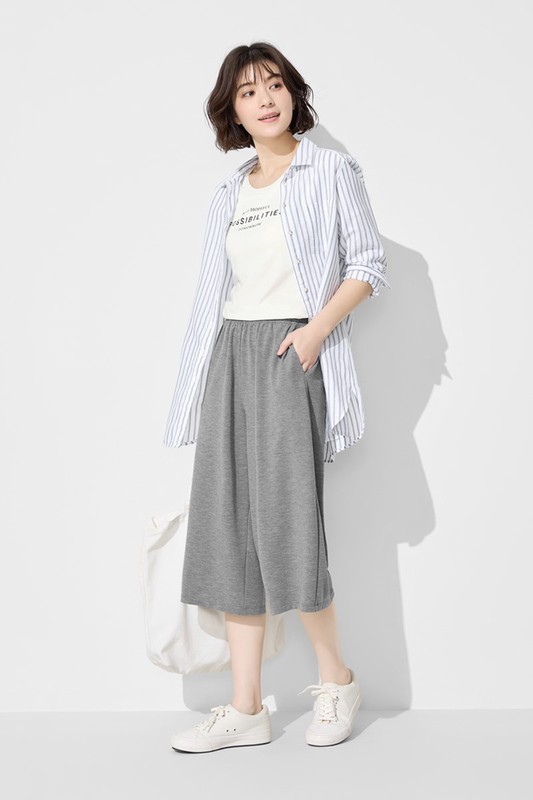 輕柔彈性休閒七分褲-女