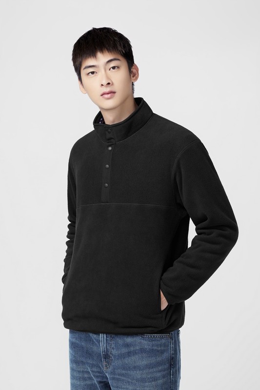 Fleece半開襟上衣-男