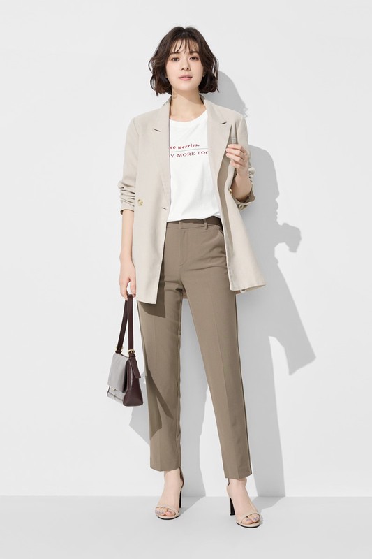 彈性西裝九分褲-女