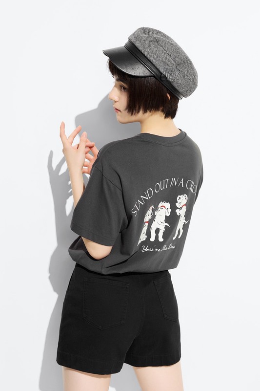 迪士尼系列寬長版印花T恤-16-女