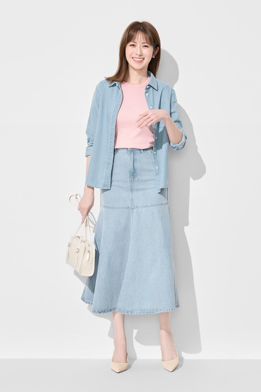 羅紋圓領短袖T恤-女