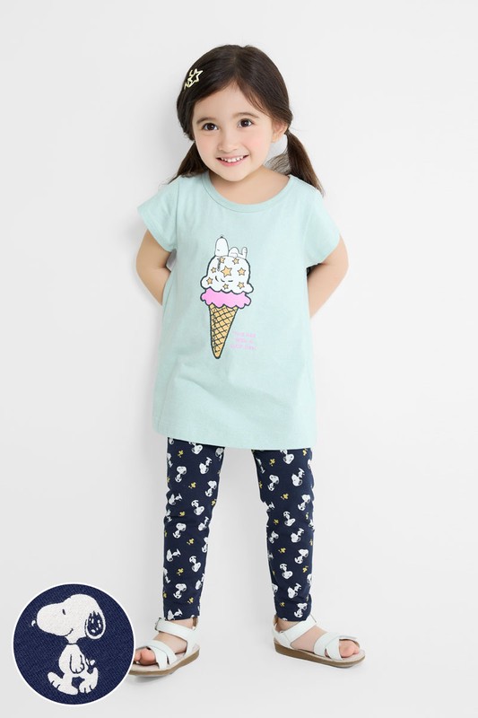 史努比系列彈力九分內搭褲-童