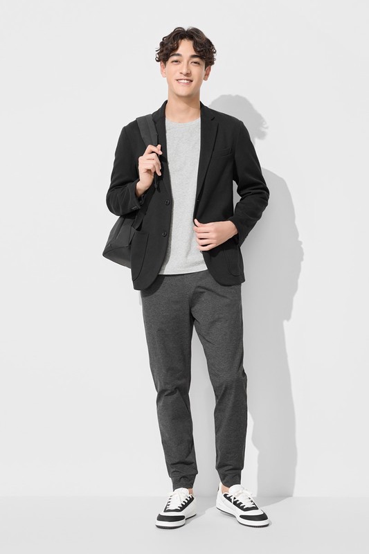 彈性運動束口褲-男