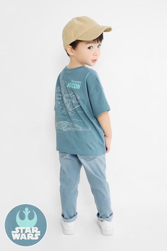 STAR WARS系列寬版印花T恤-08-童