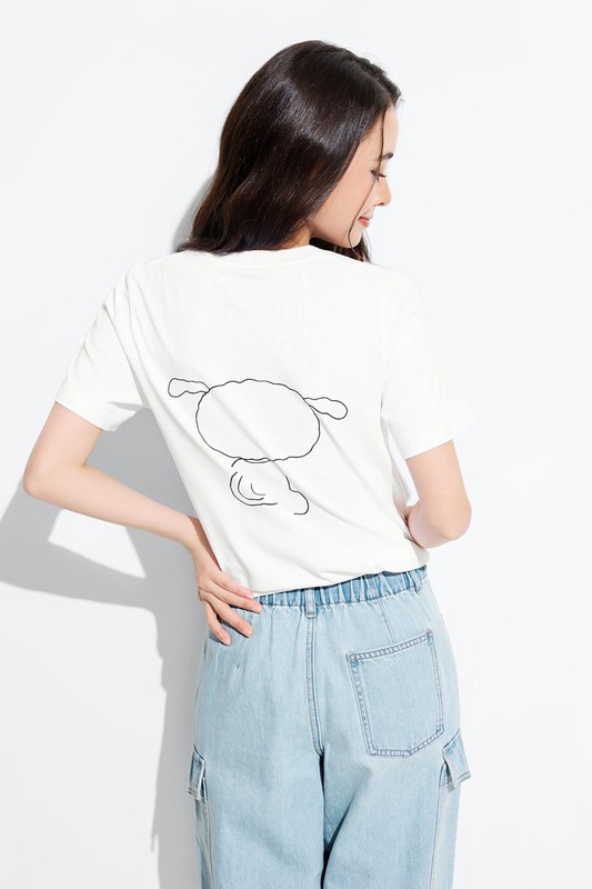 蠟筆小新厚版印花T恤-01-女